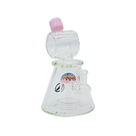 MAV Glass 7" Wig Wag Reversal UFO Barrel Top Pyramid Bong with Showerhead Percolator and 90 Degree Joint