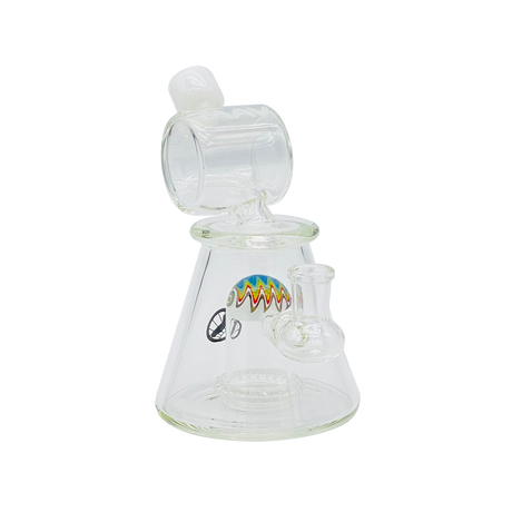 MAV Glass 7" Wig Wag Reversal UFO Barrel Top Pyramid Bong, 90 Degree Joint, Front View