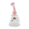 MAV Glass Pink Wig Wag Reversal UFO Bent Neck Pyramid Bong with Showerhead Percolator