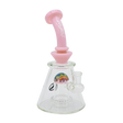 MAV Glass Pink Wig Wag Reversal UFO Bent Neck Pyramid Bong with Showerhead Percolator