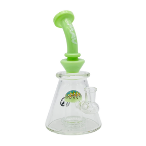 MAV Glass 7" Wig Wag Slime UFO Bent Neck Pyramid Bong with Showerhead Percolator
