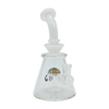 MAV Glass Wig Wag Reversal UFO Bent Neck Pyramid Bong, White, 7" Showerhead Percolator