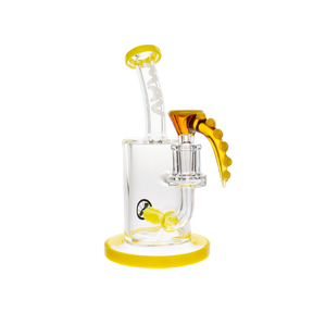 MAV Glass Yellow Metro Bubbler with Octopus Bowl, Beaker Design, 14mm Joint
