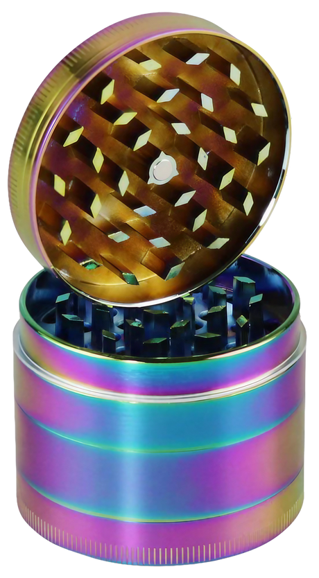 Mid-Size 2.5" Color-Changing Anodized Zinc 4-Section Herb Grinder