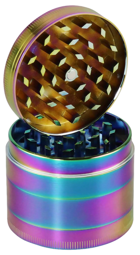 Mid-Size 2.5" Color-Changing Anodized Zinc 4-Section Herb Grinder