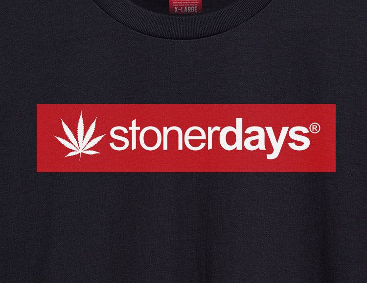Close-up of Men's StonerDays Logo Red Tee in Cotton, X-Large Size