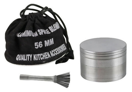 Metal 4-Piece Grinder with Scraper and Storage Pouch - 2.5" Diameter