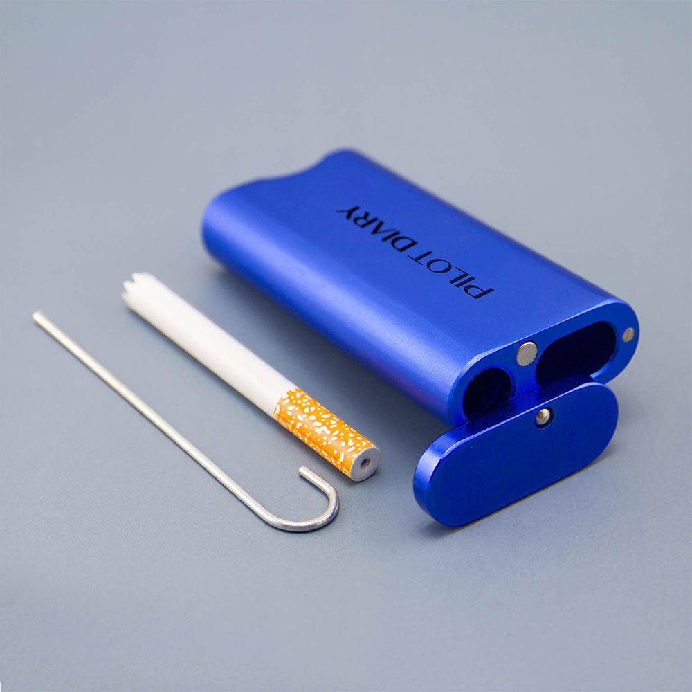 PILOT DIARY Metal Dugout One Hitter in Blue with Cleaning Tool and Ceramic Bat