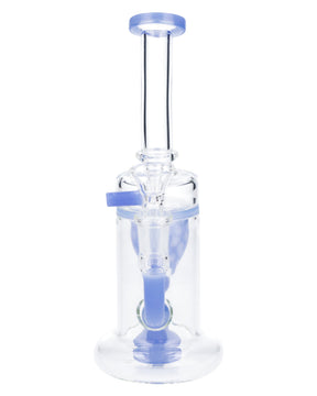 Milky Blue Quartz Water Pipe with Bent Neck, 8 inch, for Dry Herbs and Concentrates