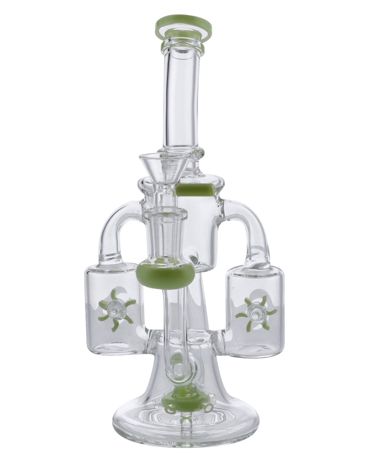 Milky Green Borosilicate Glass Water Pipe with Quartz Nail & Bowl by Valiant Distribution