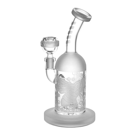 Milkyway Glass Bee Hive Water Pipe, 7" tall with disc percolator and 14mm female joint, front view