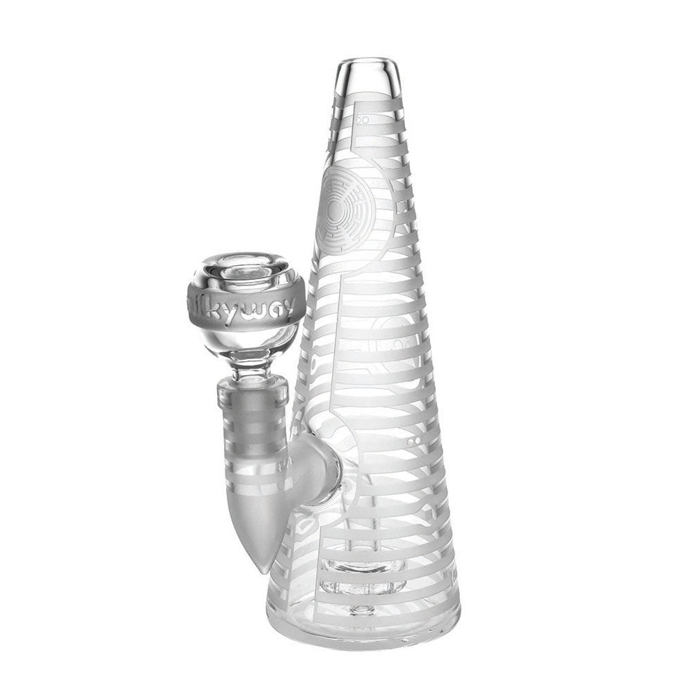 Milkyway Glass Oculus Water Pipe, 8" height, 14mm female joint, with disc percolator, front view on white background