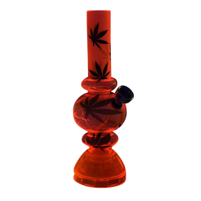 Compact 6.75" Mini Acrylic Bubble Water Pipe with built-in Grinder Base, UV Reactive