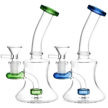 Assorted Mini Bell Glass Water Pipes with Disc Percolator and Angled Mouthpiece
