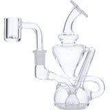 Clear Glass Mini Quartz Dab Rig with Banger Hanger Design and 45 Degree Joint - Front View