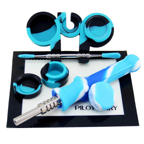 PILOT DIARY Silicone Nectar Collector Dab Kit with Accessories on Black Background