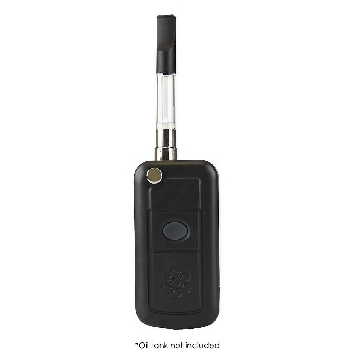 MiniMax PRO Vaporizer by DankGeek, compact black key fob design with cartridge attached, front view