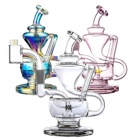 MJ Arsenal Claude Mini Rig Trio, Borosilicate Glass with Recycler Design, 10mm Joint
