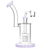 7" Multi-Arm Perc Drop Down Glass Rig with Quartz Banger - Front View