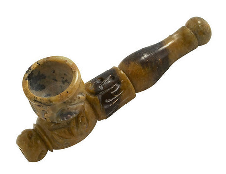 Multicolored Marble Stone Pipe for Dry Herbs, 4.25" Spoon Design, Side View