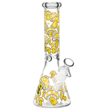 10" Mushroom Beaker Water Pipe with 14mm Female Joint, Borosilicate Glass, Front View