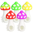 Assorted colorful Mushroom Silicone Hand Pipes with Glass Bowls, compact and portable