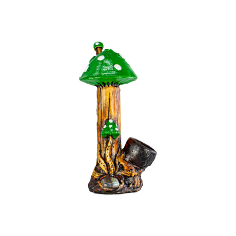 Medusa Customs Mushroom-Tree Hand Carved Pipe, Front View with Intricate Details