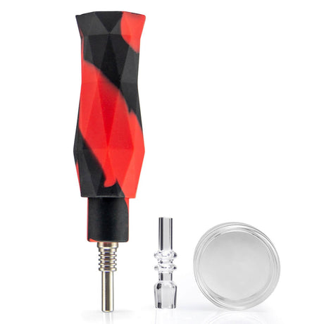 PILOT DIARY Silicone Nectar Collector Kit in Red & Black - Front View with Accessories