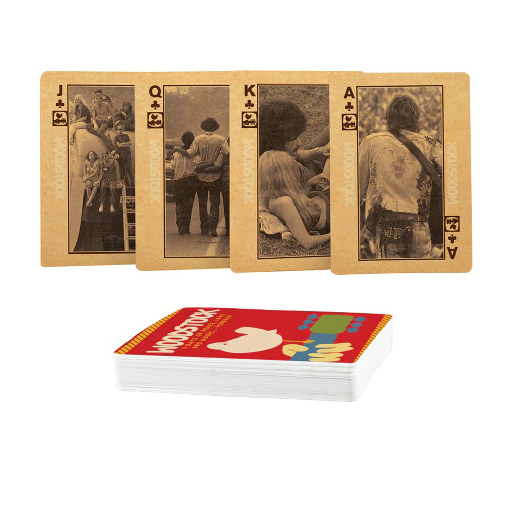 Vintage-style Novelty Playing Cards displayed with Jack, Queen, and Ace of Hearts