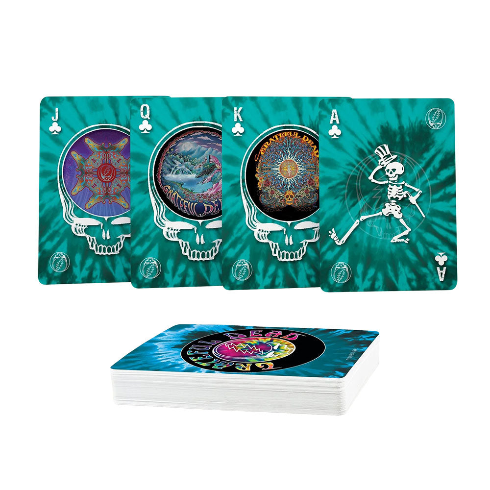 Novelty Playing Cards with Psychedelic Skull Designs, Front View