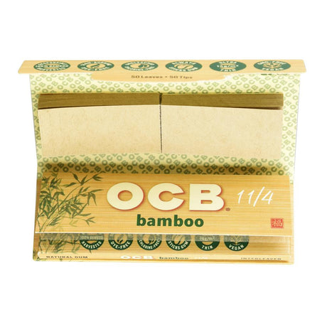 OCB Bamboo Rolling Papers 24 Pack Display, Unbleached Standard Size, Front View