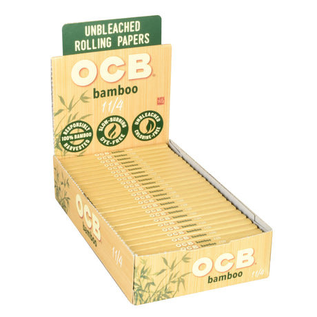 OCB Bamboo Rolling Papers 24 Pack Display, unbleached, standard size, front view
