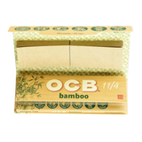 OCB Bamboo Rolling Papers 1 1/4" with Tips, 24 Pack, Unbleached & Thin, Front View