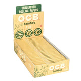 OCB Bamboo 1 1/4" Rolling Papers with Tips, 24 Pack Display Box Front View