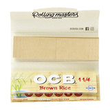 OCB Brown Rice 1 1/4" Rolling Papers with Tips, Eco-Friendly Pack Front View