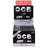 OCB Premium 1 1/4" Rolling Papers with Tips, 24 Pack Display Front View