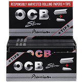 OCB Premium Rolling Papers & Tips 24 Pack, 1 1/4" Standard Size, Front View