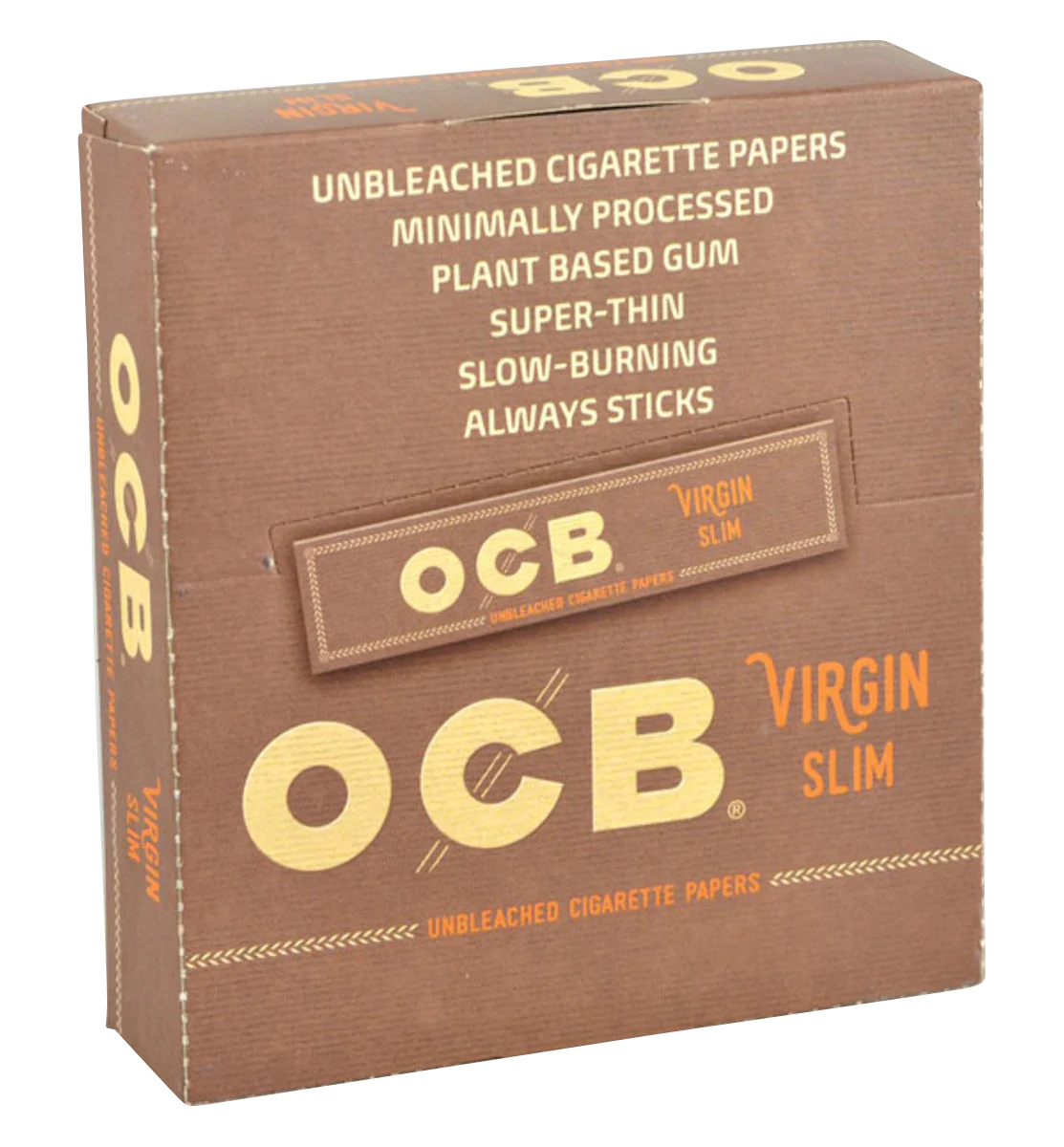 OCB Unbleached Virgin Brown Slim King Size Papers Booklets OCB Unbleached Slim King Size Rolling Papers &ndash; Virgin Brown, Natural Paper, 10-50 Booklets, Made In France Ocb Rolling Papers With Filter
