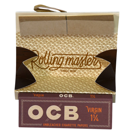 OCB Virgin 1 1/4" Unbleached Cigarette Papers 20 Pack Front View