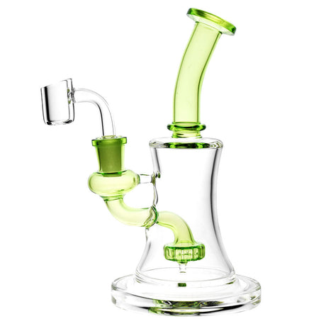 8" Oil Can Disc Perc Rig with 14mm Female Joint, Durable Borosilicate Glass, Front View