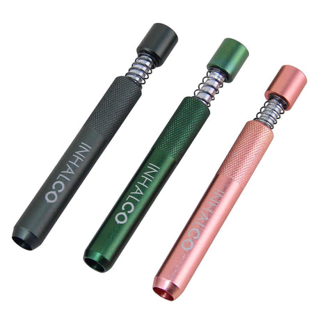 PILOT DIARY One-Hitter Pipes in Black, Green, and Rose - Top View