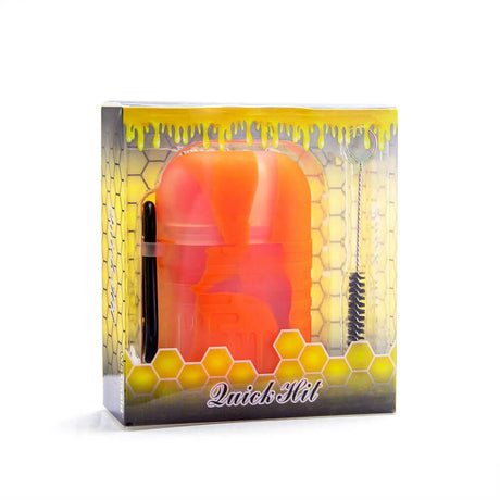 Orange Silicone One Hitter Dugout with Keychain by PILOT DIARY, Front View in Packaging