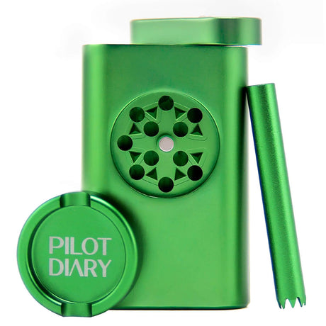 PILOT DIARY Dugout with Mini Grinder in Vibrant Green - Front View