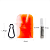 PILOT DIARY Orange Silicone One Hitter Dugout with Keychain, Front View with Dimensions