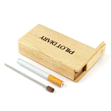PILOT DIARY Wooden Dugout with One Hitter and Cleaning Tool on White Background