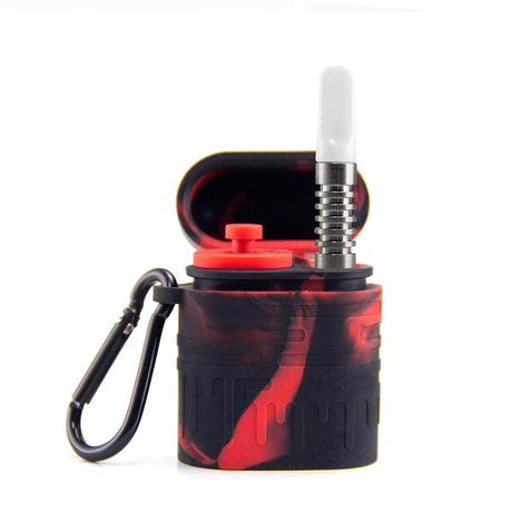 PILOT DIARY Silicone Dugout with One Hitter in Red/Black - Front View with Keychain