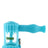 Ooze Clobb 4 in 1 Silicone Pipe in Aqua Teal, Hammer Design, Side View, for Dry Herbs and Concentrates