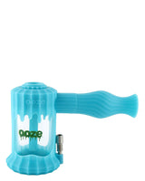 Ooze Clobb 4 in 1 Silicone Pipe in Aqua Teal, Hammer Design, Side View, for Dry Herbs and Concentrates