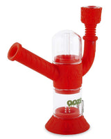 Ooze Cranium Bong & Dab Rig in Red, 8" Silicone and Glass with Slitted Percolator