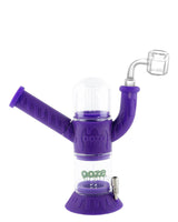 Ooze Cranium Bong & Dab Rig in Purple with Quartz Banger and Silicone Body, Front View